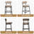 Sherpa Counter Height Bar Stools Set of 4 Modern Upholstered Barstools with Curved Open Back/Round Seat Boucle Comfortable Bar Chairs for Kitchen Island, 24.6 Inch-1543243748