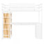 Lit mezzanine simple avec échelle, tablettes et bureau, blanc-447196007-447196006