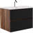 Gloria 30" Wall Mounted Soft Black & Walnut Bathroom Vanity with Integrated Ceramic Sink with Overflow, Large Storage Floating Bathroom Vanity for Modern Bathroom, KD-374300329