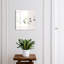Key box for wall, Opens to the right, 30x30x5, Black, Plant motifs in pastels and white, 