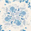 Tapis antidérapant 5 pi x 8 pi TPE, motif floral cachemire, bleu-70269839-74336814