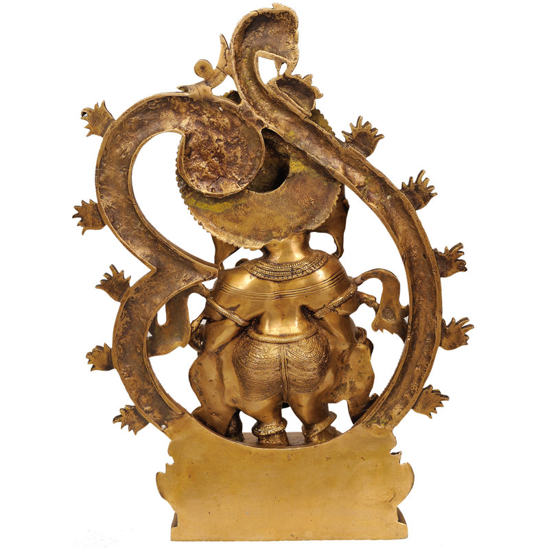 Figurine Bhakawan Ganesha avec une grande om, Or