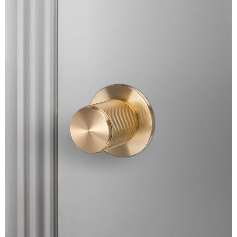 Cylindrical Knob with Round Rosette, Brass