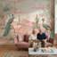 Papier peint pastel désert paysage rose avec dunes amovibles paon-776988764-776988752
