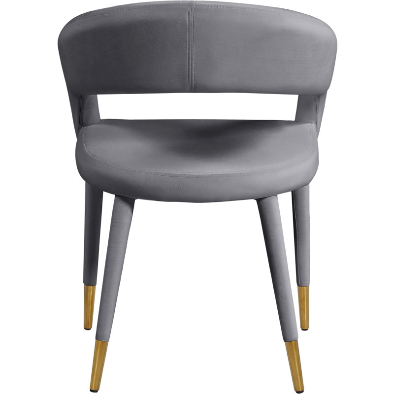 Chaise parsons rembourrée 31,5 po Yonkers, Velours gris