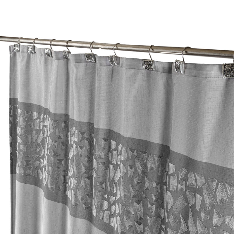 Rideau de douche simple en nickel brossé 2 pièces