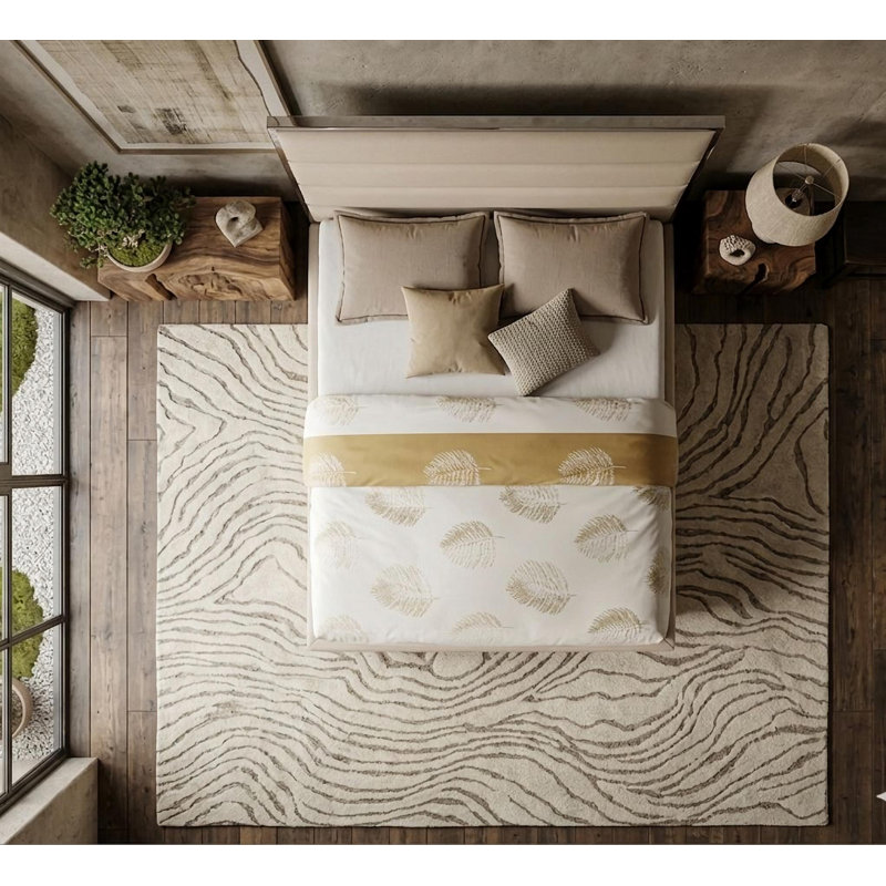 Lit plateforme en velours beige Laura, Beige, Très grand lit