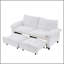 Canapé-lit convertible en velours blanc de 185 cm avec matelas dépliable