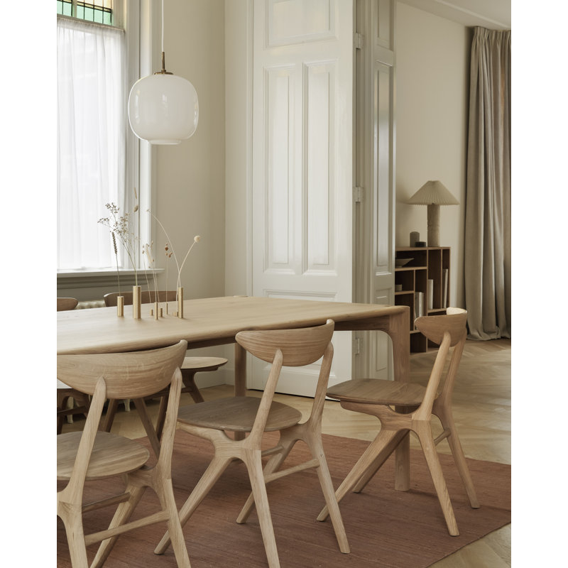 PI Solid Oak Dining Table, 30"H x 63"L x 31.5"W, Light Brown