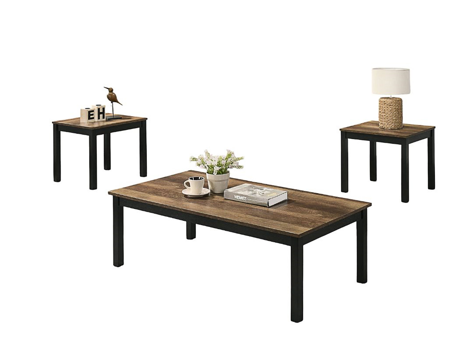 Latitude Run® Contemporary Style 3Pc Table Set 1X Coffee Table 2X End ...