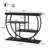 Industrial 4-Tier Console Table for Living Room – Narrow Entryway Sofa Table with Open Storage, Metal Geometric Frame, Adjustable Feet, Rustic Black Wood Grain, Modern Accent Furniture-328168700