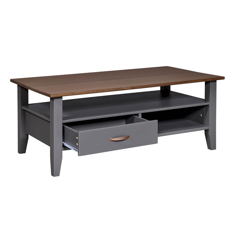 Pierro Solid Wood Four Leg Coffee Table with Storage