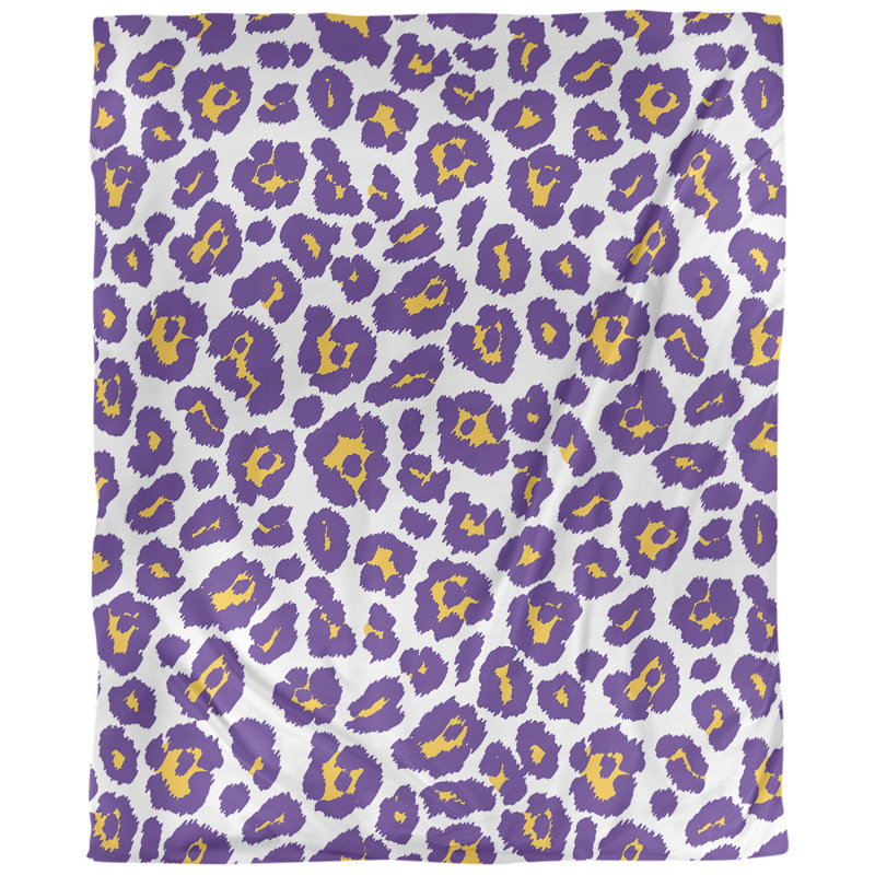 Housse de couette simple à imprimé léopard, Polyester brossé, Housse de couette simple TG, Mauve/jaune