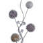 Lampe sur pied florale argentée à 6 lumières