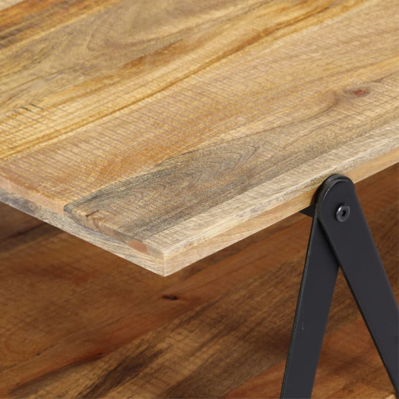 Table basse à cadre simple avec rangement, Chêne