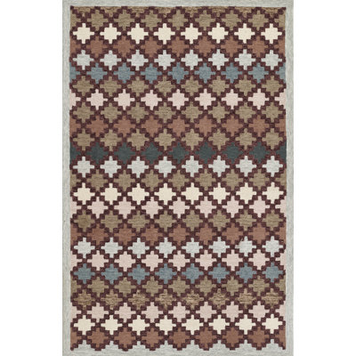 Abbott Hand Tufted Wool Geometric Area Rug in Brown