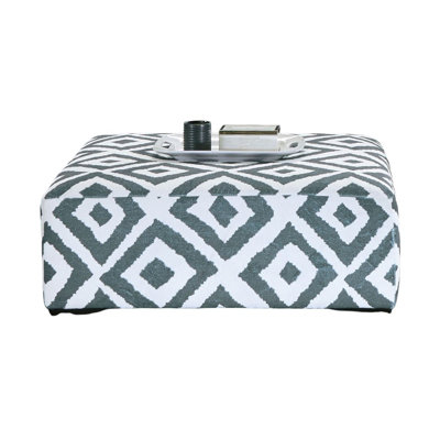 Upholstery Ottoman Transitional Style With Wooden Legs Solid Wood Structure Gun Metal / Ivory (Only Including Ottoman)