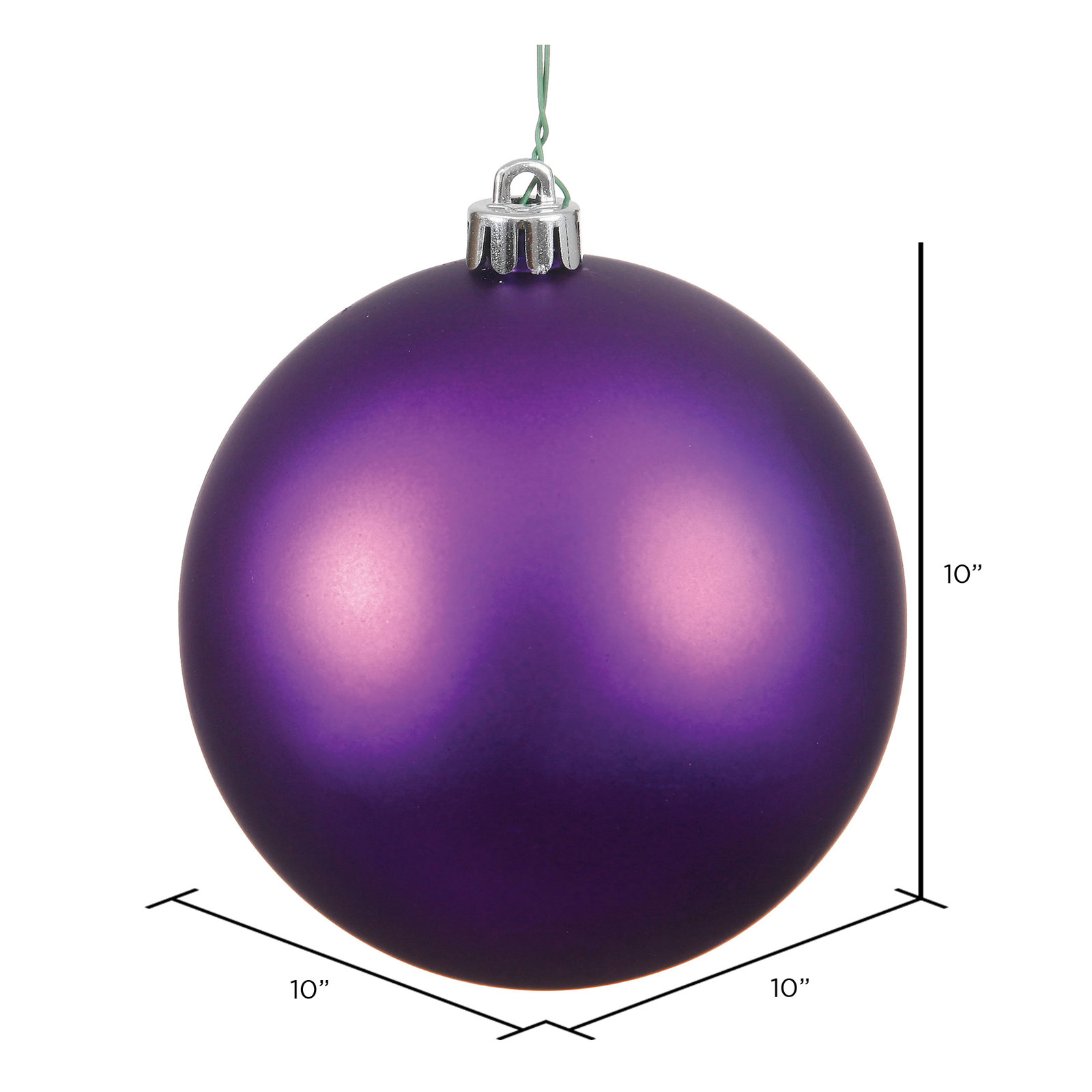 Shatterproof Bauble, 10" H x 10" W x 10" D, Plum