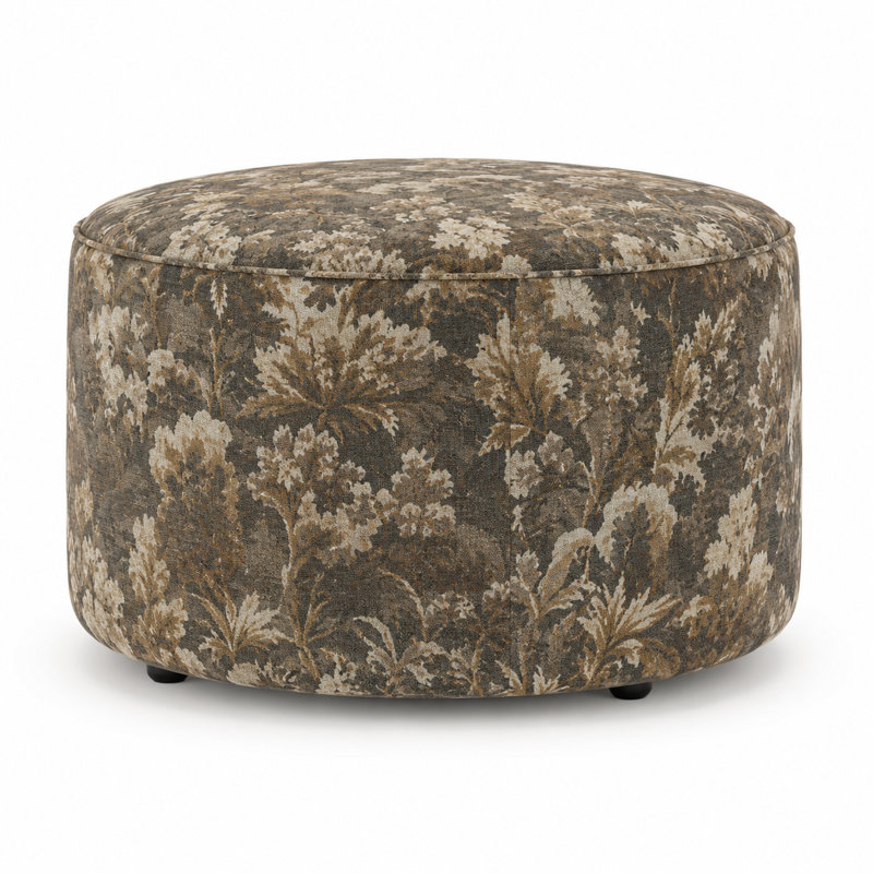 Repose-pieds rembourré Murano, Toile gris clair Bayou