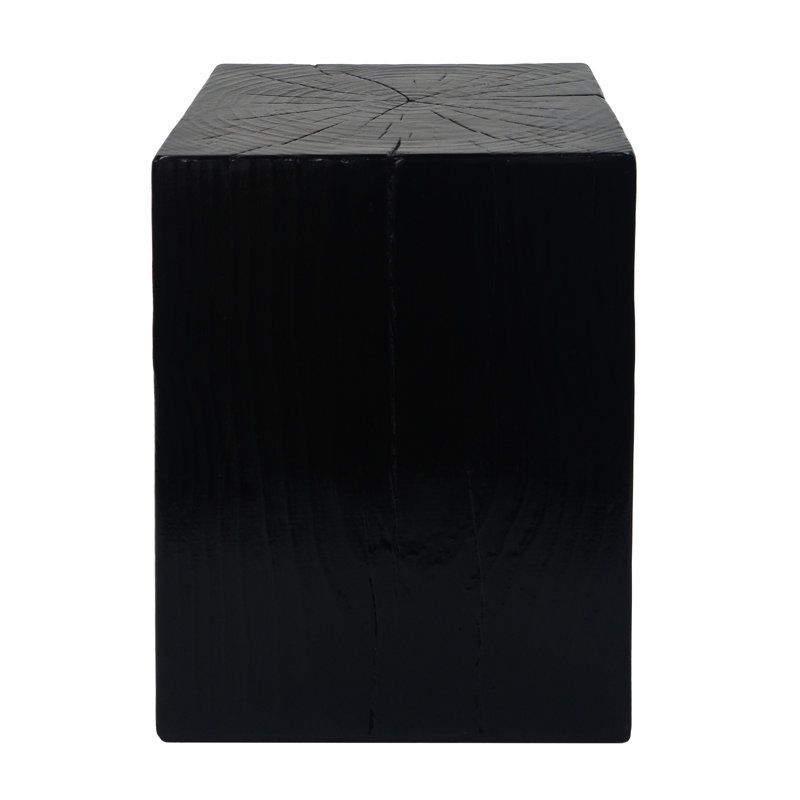 Black Wood-Like End Table, 13.93" X 18", For Lamps, Indoor Outdoor Usage Table In Black, 18" High, Finish, Ideal And Spaces, Mixable With Same-Style Tables