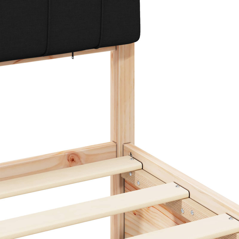 Solid Wood Bed Frame, Single (3'), Black