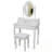 Makeup Vanity with Mirror, Cushioned Stool and 4 Drawers-23102810