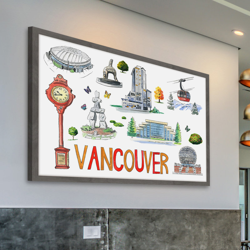 The Best Of Vancouver - Single Picture Frame Painting, 30cm H x 46cm W x 4cm D