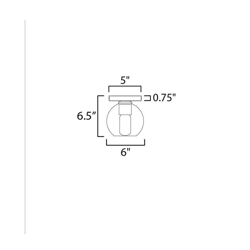 Glass Semi Flush Mount, Black