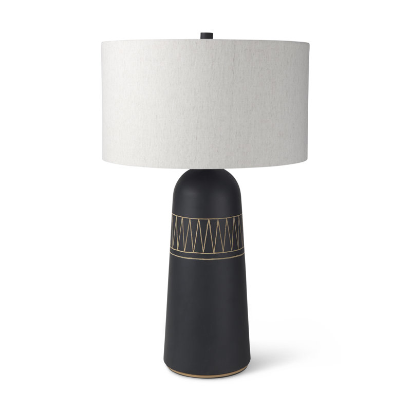 Marica Ceramic Table Lamp, Black