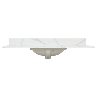 Arbios 48"  Quartz Single Vanity Top with Sink Faucet Holes