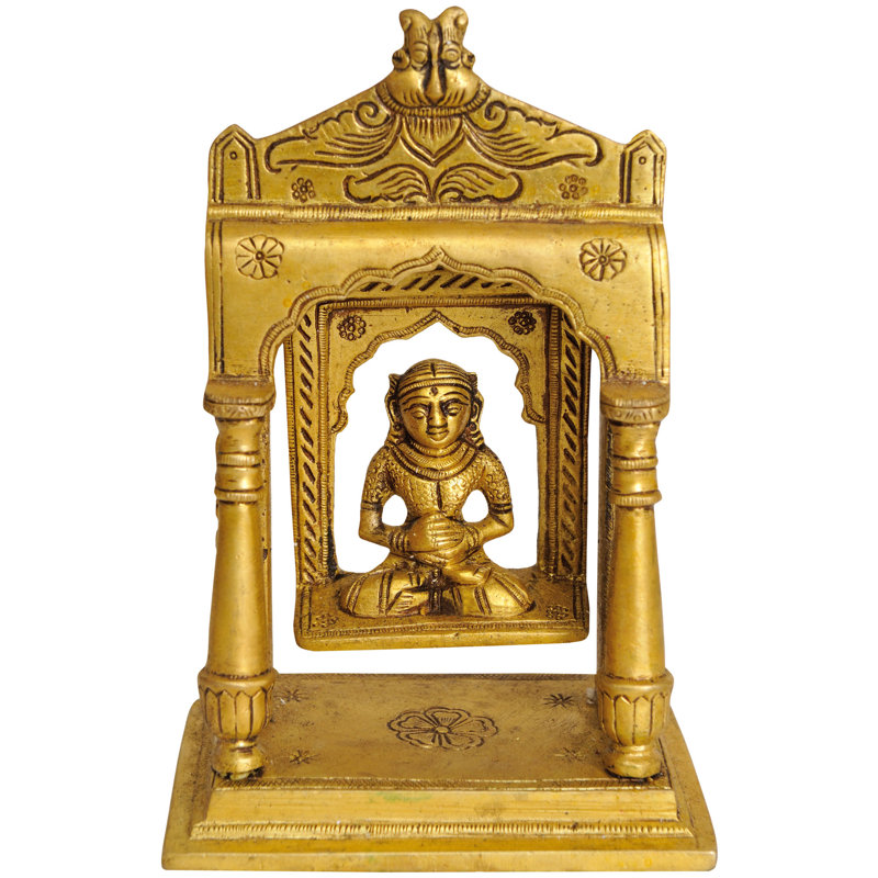 6 "déesse Jain Padmavati sur balançoire en laiton - Artisanat de la divinité sacrée Yakshini