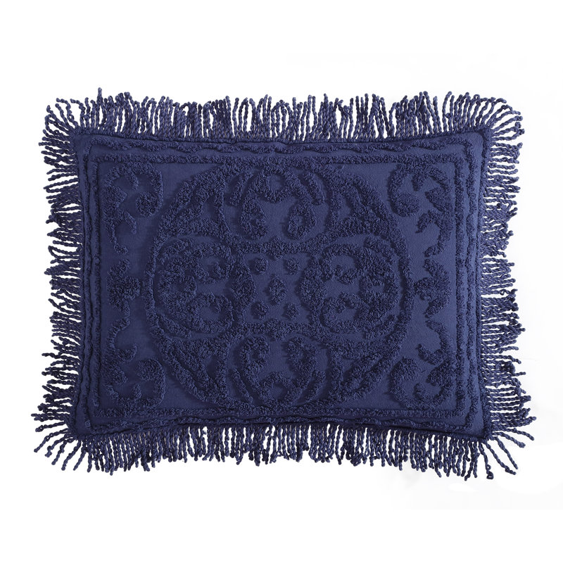 Taie décorative en chenille, Taie décorative standard, Bleu marine