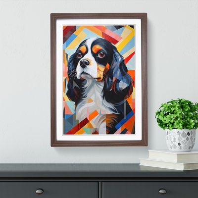 Cavalier King Charles Spaniel Constructivism No.2 - Single Picture Frame Print on Wood