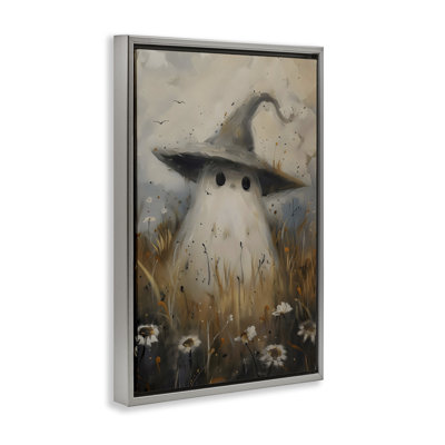 Cute Ghost In Field Floating Frame, design by Arlington Prints