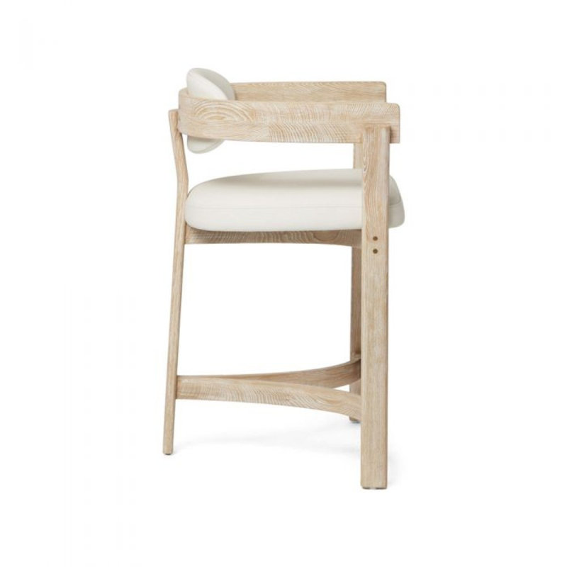 Granville Counter Stool, White Seat/Oak Frame