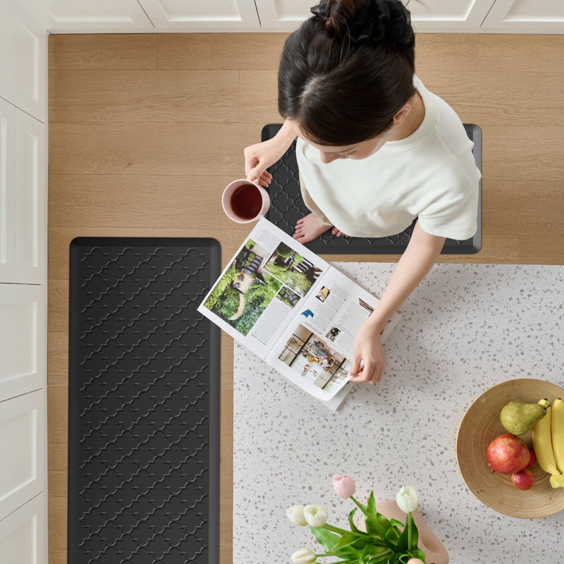 Tapis anti-fatigue, Noir, Tapis de couloir 17,3 po x 30 po + 17,3 po x 59 po