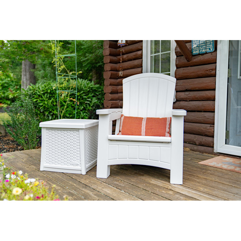 Suncast Resin Adirondack Chair with Storage Reviews Wayfair