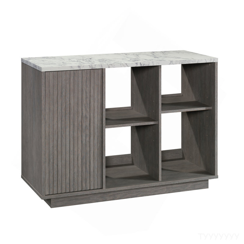 Armoire de rangement décorative, finition grise