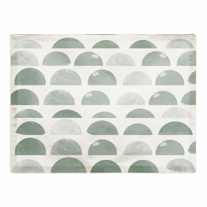 Poly Twill Abstract Rectangle Placemat, Green