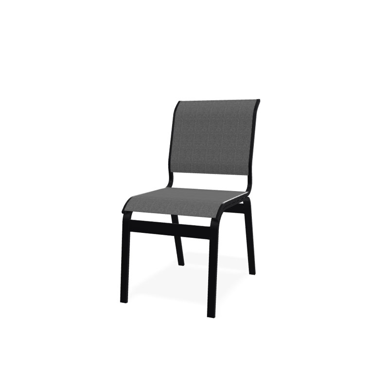 Chaise d'appoint de salle à manger Hiraku, Titane Sunbrella®, Noir texturé