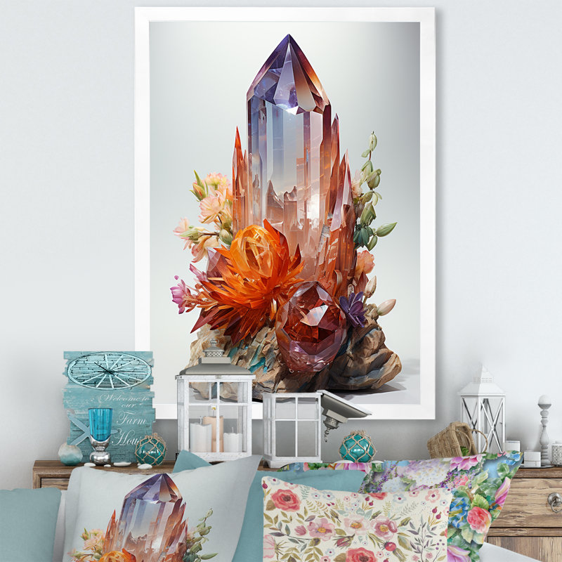 Spiritual Stone Quartz I - Impression, Cadre photo blanc, H 40 po x l 30 po x P 1,5 po