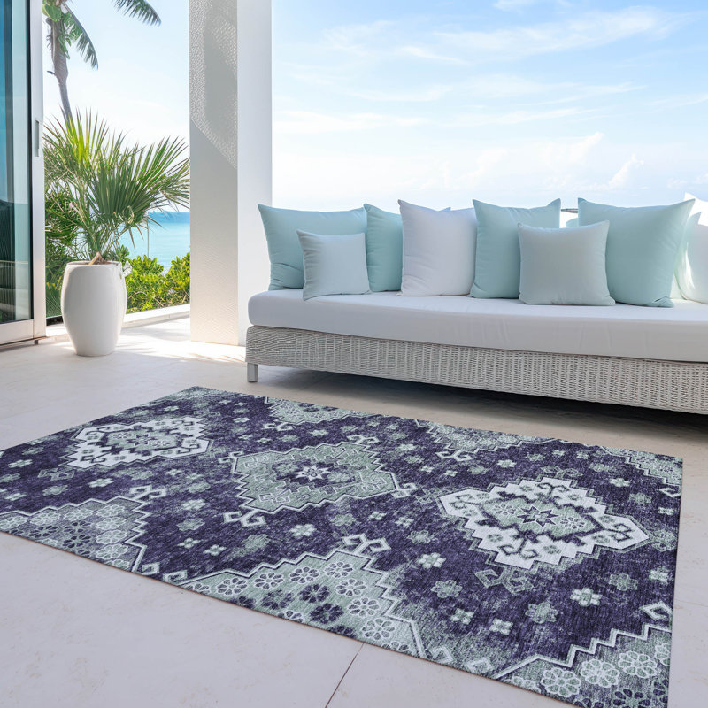  Tapis de porte d'extérieur antidérapant Malchow, Rectangle 10 pi x 14 pi