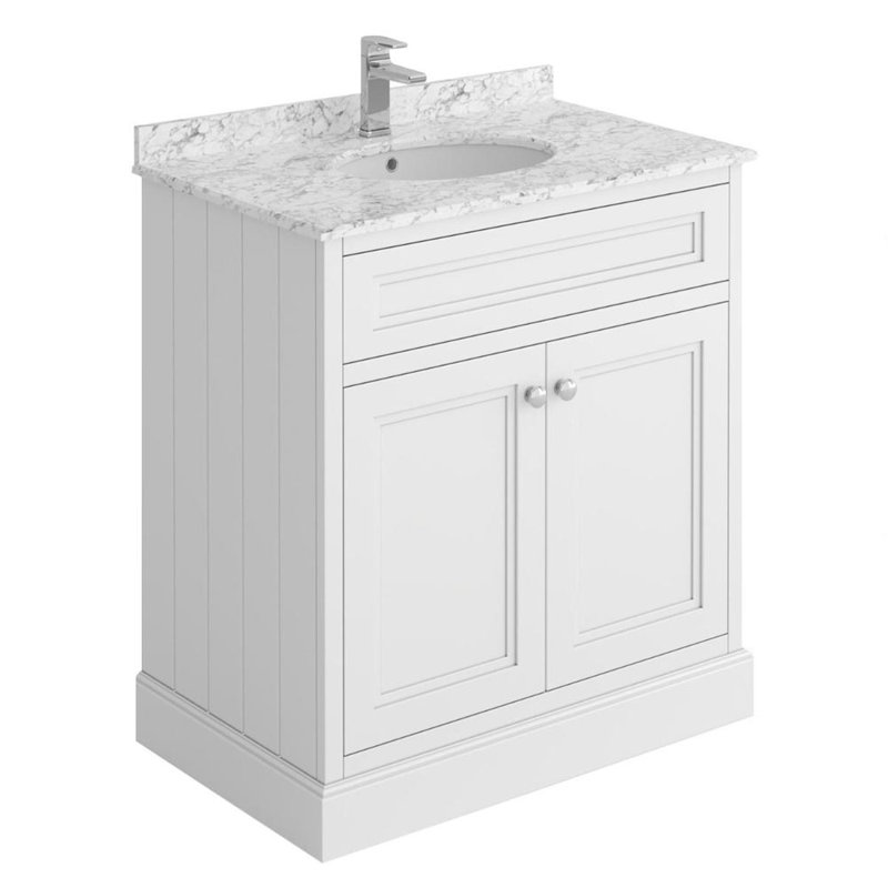 800mm Single Bathroom Vanity with Undermount Ceramic Basin, White