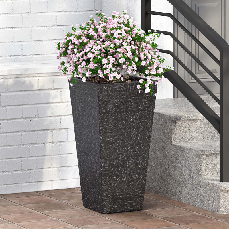Versatile MgO Planter for Modern Outdoor Spaces with Exceptional Durability, 26.5" H x 12.5" W x 12.5" D