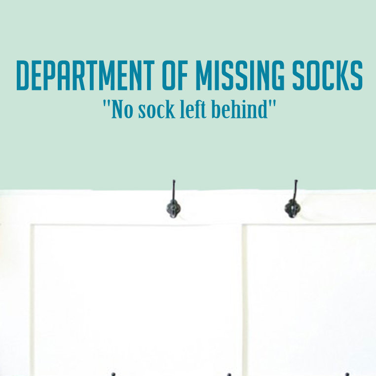 Décalcomanie murale ministère du service de socks manquant, Bleu sarcelle