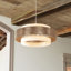 Lustre tambour 4 lumières blanc avec abat-jour en rotin - réglable et à intensité variable, certifié ETL