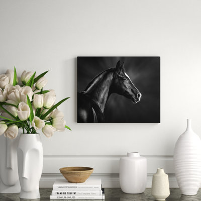 Black Horse Profile Print