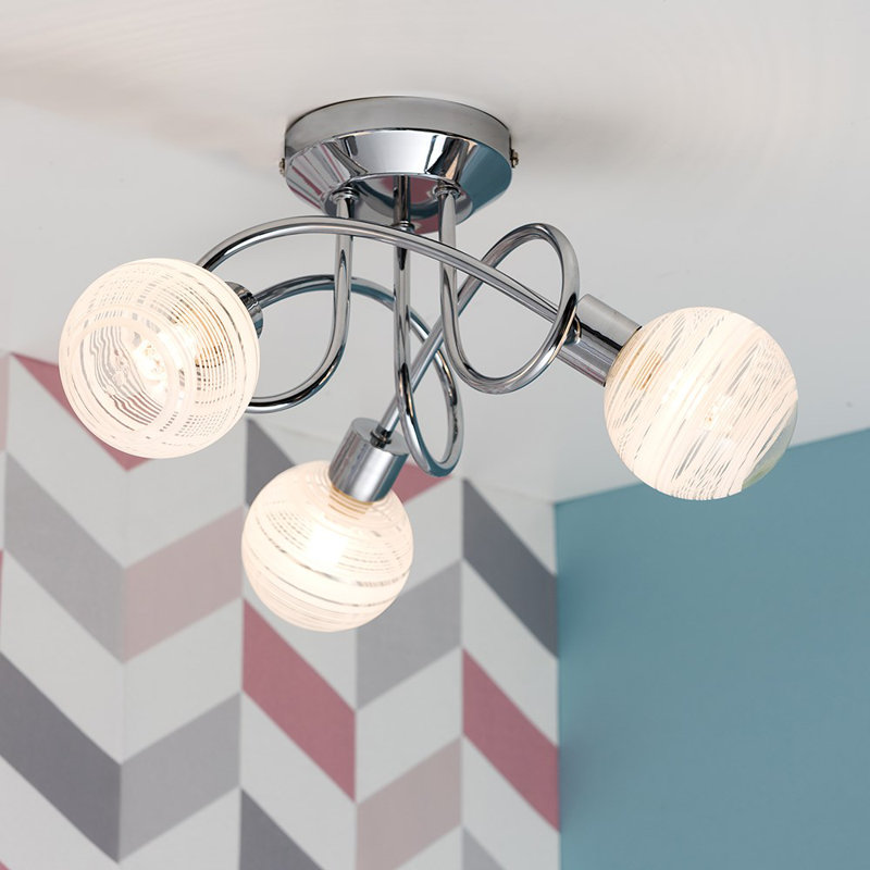 Talhah Glass Semi Flush Mount, Yes