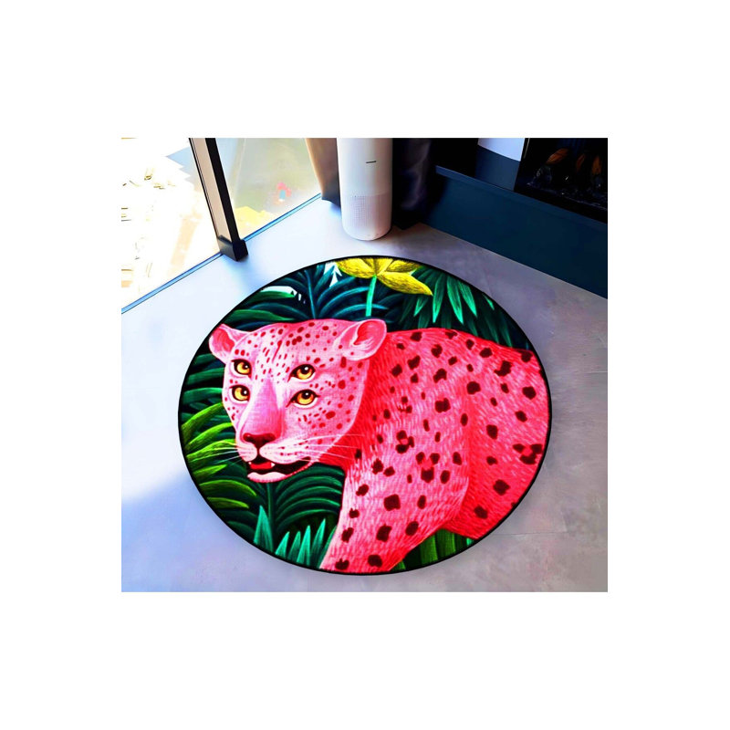 Tapis rond lavable à la machine, Sous-tapis rond 3 pi 3 po inclus