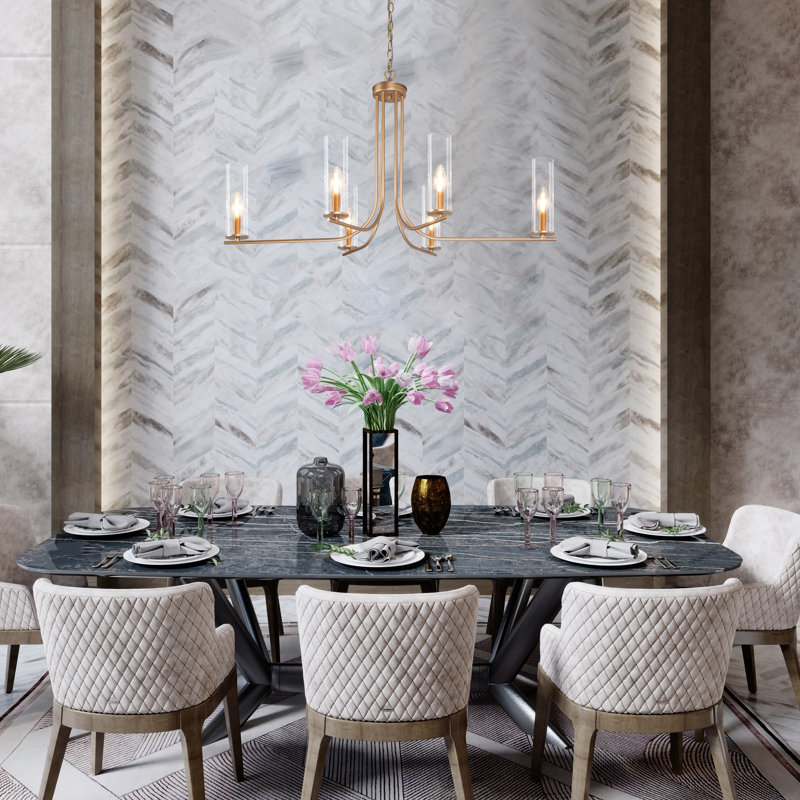 Lustre de salon doré à 6 lumières Arnita certifié UL